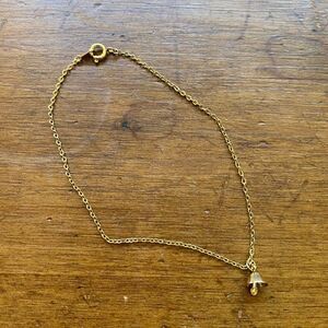 Vintage Gold Chain Bracelet with Bell Charm